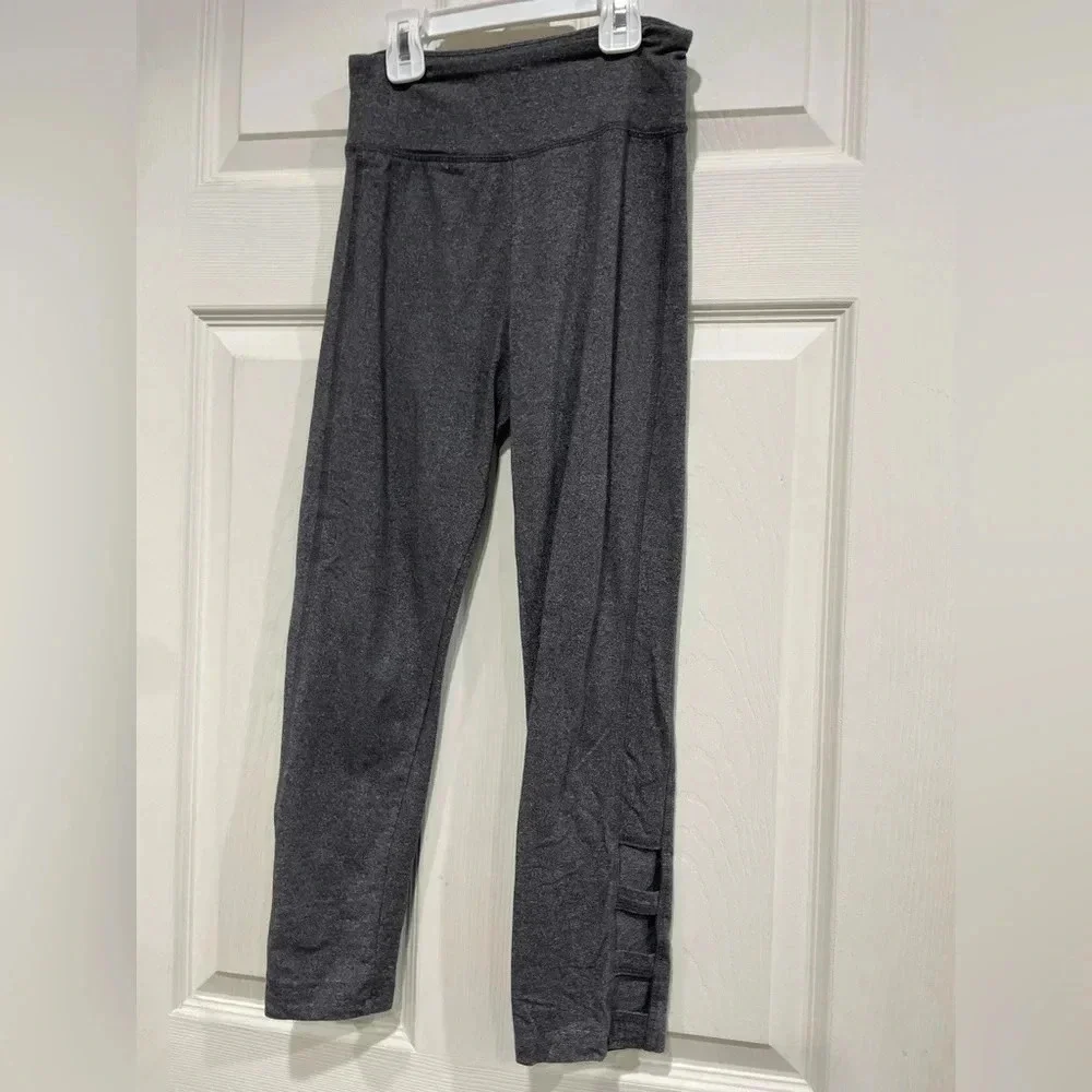 SO Women’s XS Yoga High-rise Capri Grey Leggings Pilates Stretch Cotton Spandex